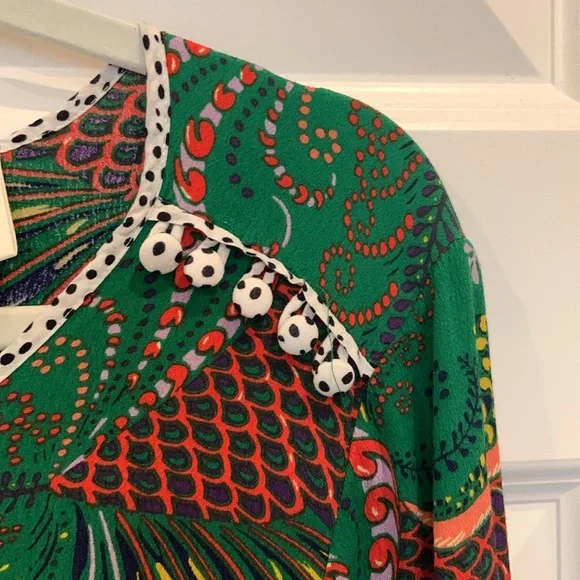 Women’s Green Maeve Long Sleeve Rayon Dress Sz 12 - Picture 3 of 7